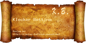 Klecker Bettina névjegykártya
