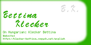 bettina klecker business card